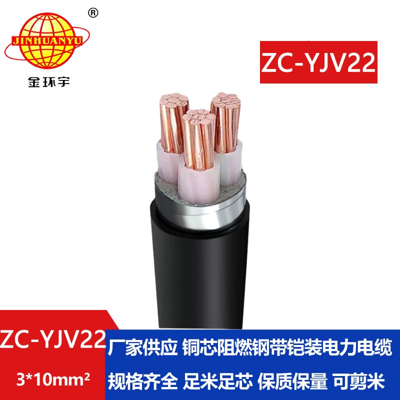 金環(huán)宇電纜 c類(lèi)阻燃電力電纜ZC-YJV22 3X10平方 三芯