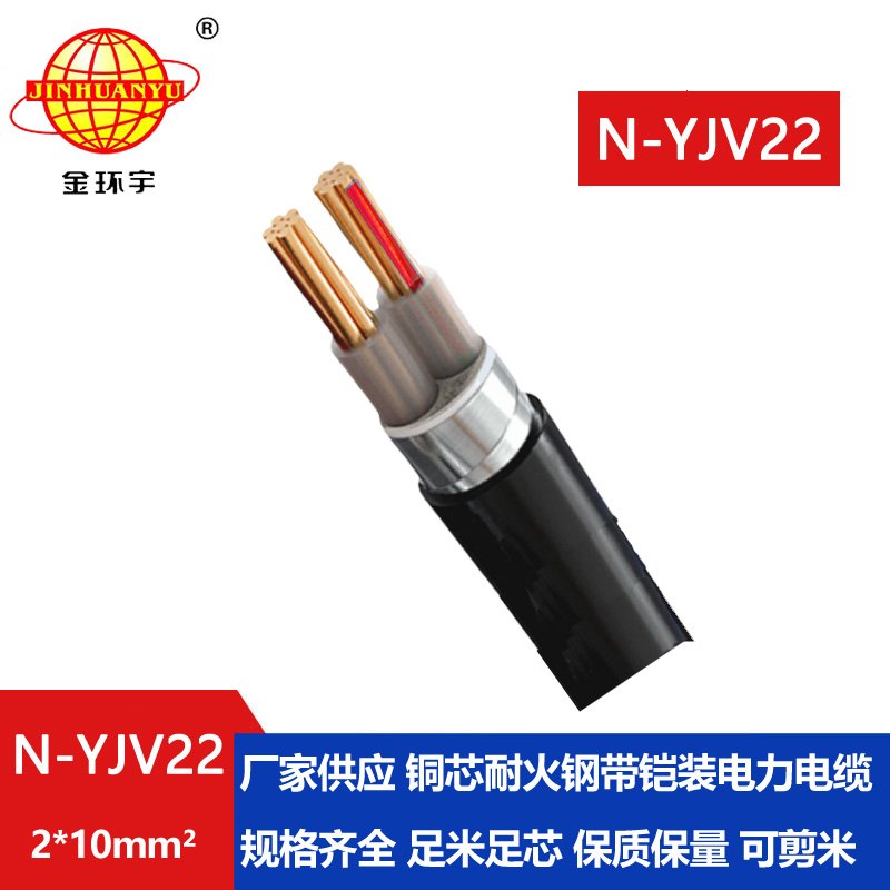 金環(huán)宇電線電纜 N-YJV22-2X10平方 二芯耐火電力電纜