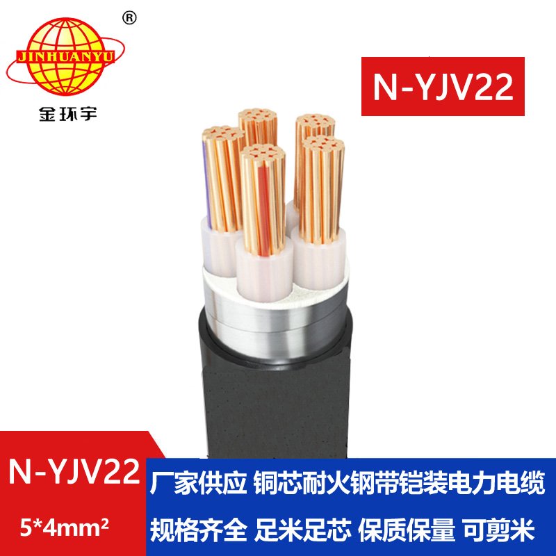 金環(huán)宇電線電纜 五芯鎧裝電纜N-YJV22-5X4平方 yjv